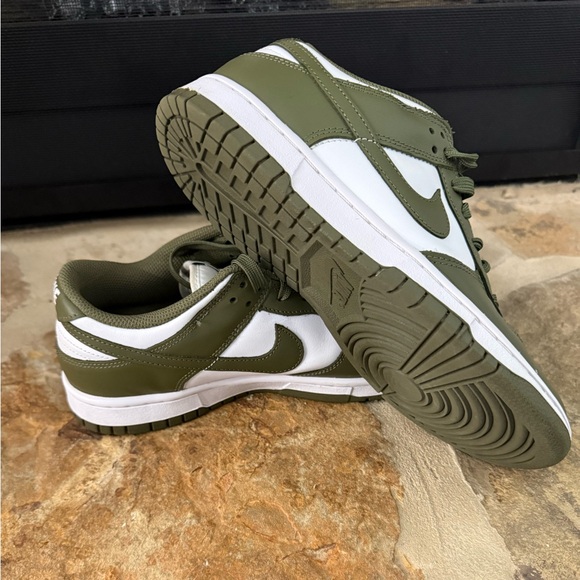Nike Shoes - Nike Olive and White Low-Top Sneakers
